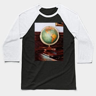 Teachers - Globe on Piano Baseball T-Shirt